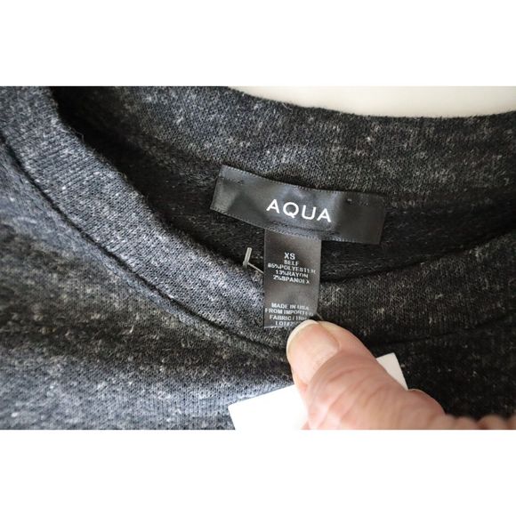 Aqua 7375 Women's Sz XS Charcoal Cashmere/Wool L/S Midi Sweater Dress - Picture 6 of 8